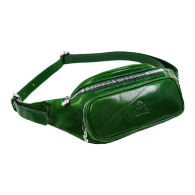 Leather Sling Bag Belly Bag - Independent People - Green Time Resistance 5231601