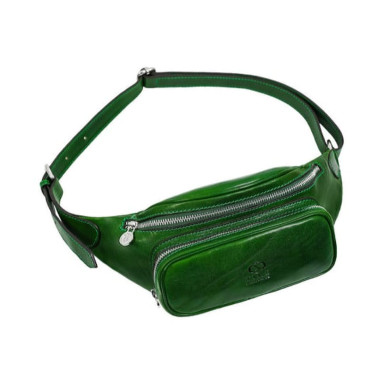 Leather Sling Bag Belly Bag - Independent People - Green Time Resistance 5231601