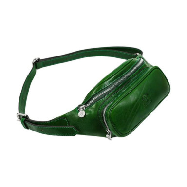 Leather Sling Bag Belly Bag - Independent People - Green Time Resistance 5231601