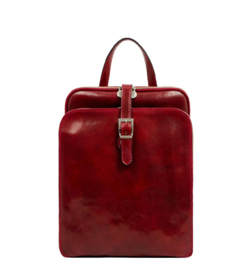 Жіноча шкіряна сумка рюкзак трансформер - Clarissa - червона Time Resistance 5205201