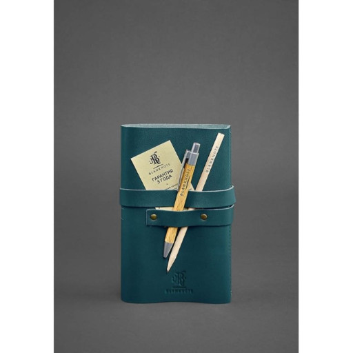 Шкіряний блокнот (Софт-бук) 1.0 Зелений Краст