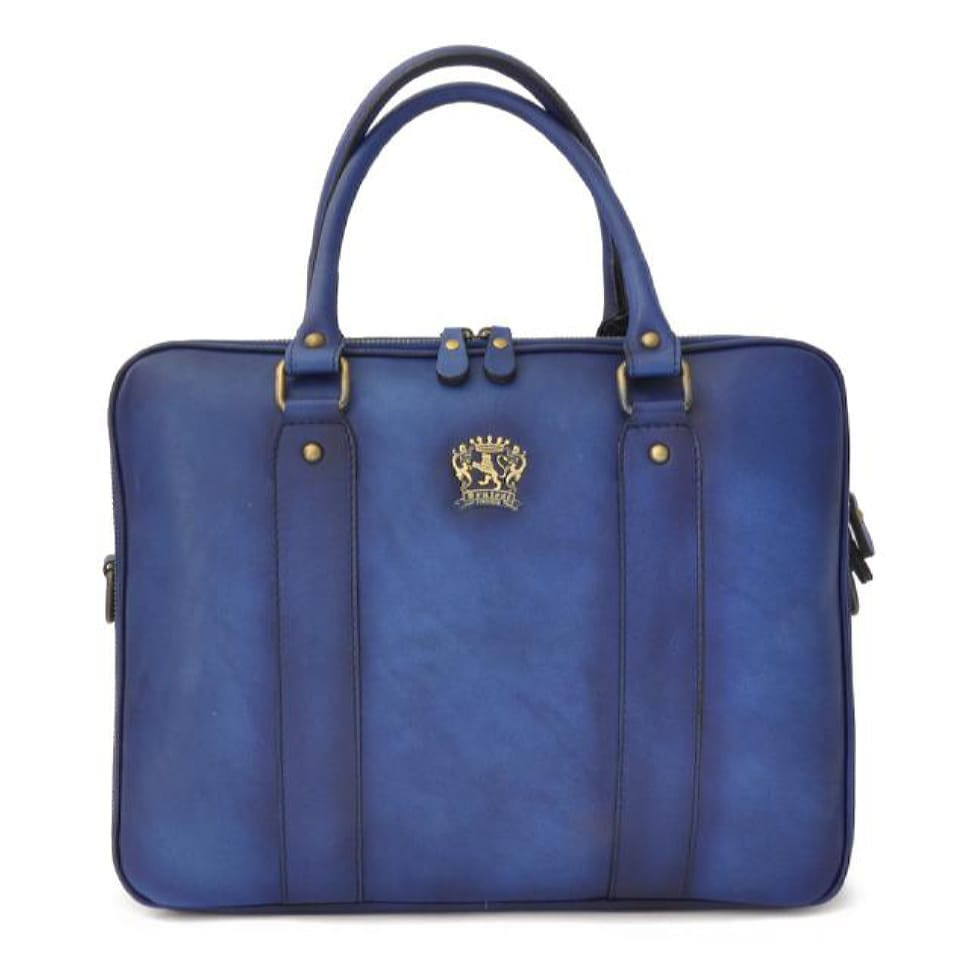 Pratesi BBL230 - Briefcase Magliano in cow leather Bruce Blue