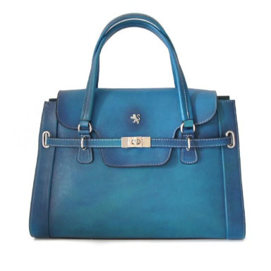 Pratesi BBE305 - Handbag Baratti in cow leather Radica Electric Blue
