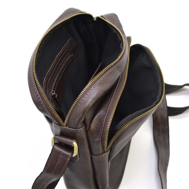 Men's leather messenger bag, brown "Flotar" FC-6012-3md TARWA