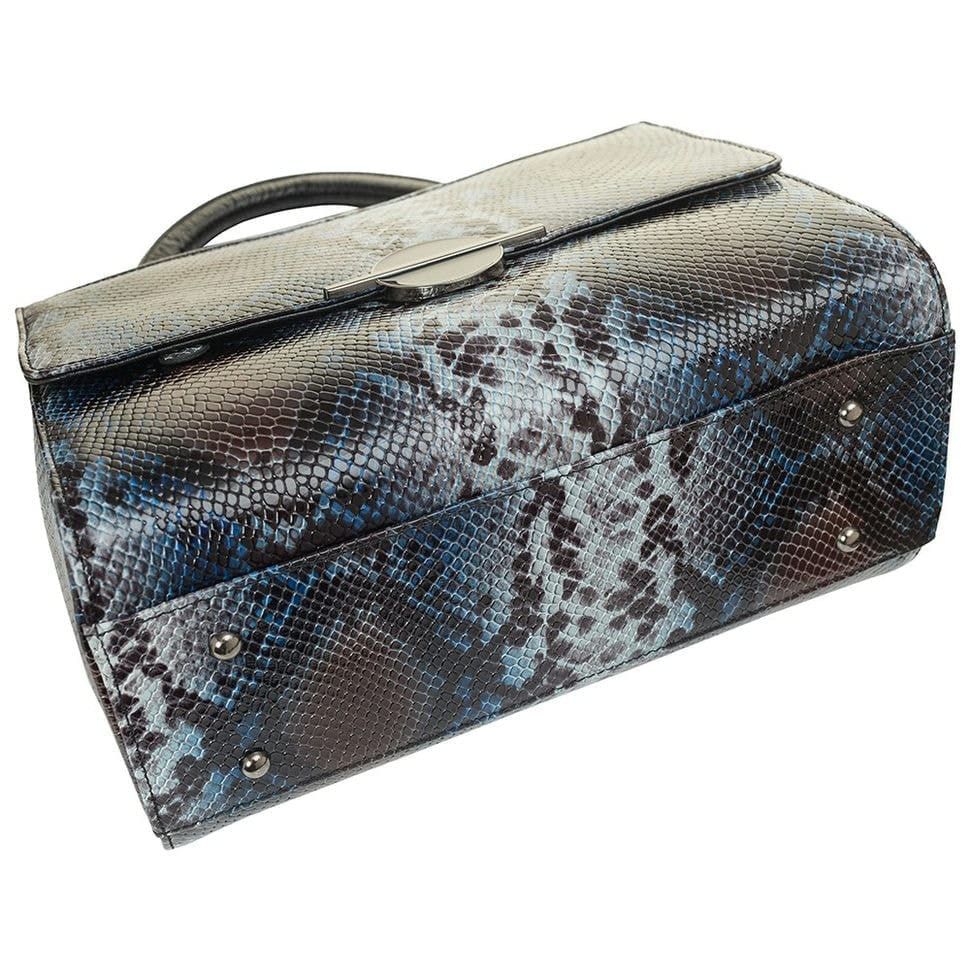 Сумка жіноча шкіряна Desisan 4031-427 сіро-синя змія