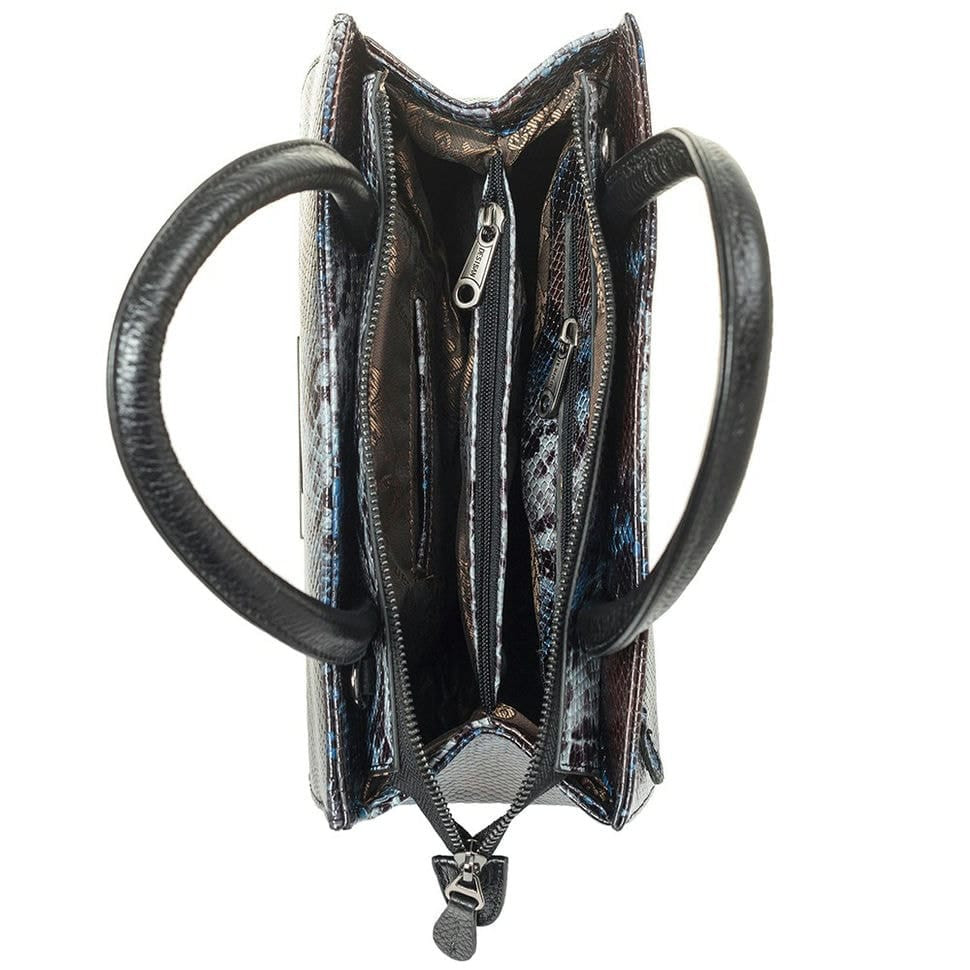 Сумка жіноча шкіряна Desisan 4031-427 сіро-синя змія