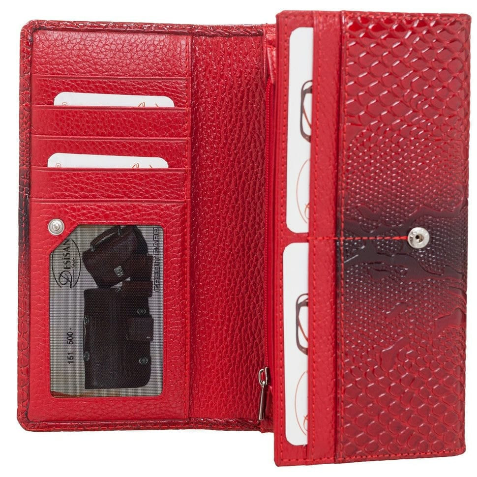 Гаманець жіночий шкіряний Desisan 151-500 червоний візерунок