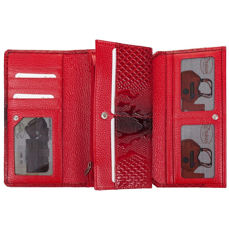 Гаманець жіночий шкіряний Desisan 151-500 червоний візерунок