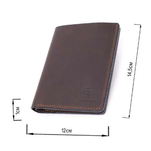 Якісне шкіряне портмоне з утримувачем для Apple AirTag GRANDE PELLE 11624 Коричневий