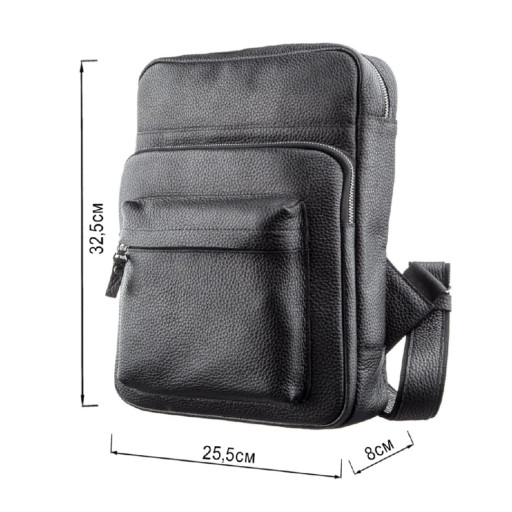 Рюкзак Shvigel 11185 з натуральної шкіри Чорний