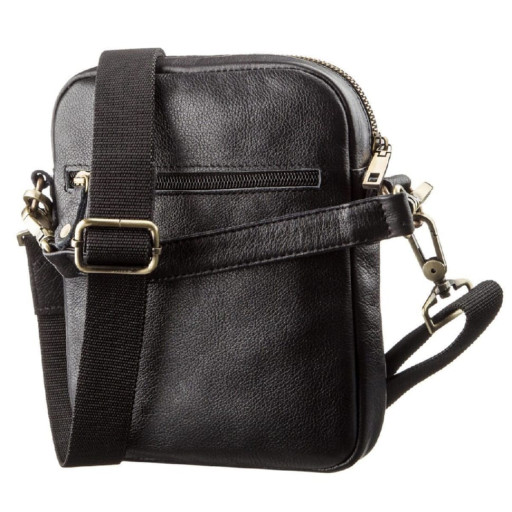 Чоловіча шкіряна сумка з двома знімними ручками SHVIGEL 19110 Чорна