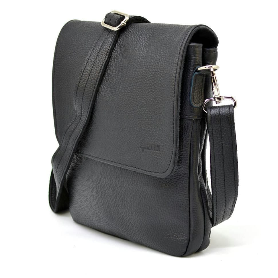 Mens leather shoulder bag FA-0022-4lx TARWA with 2 compartments