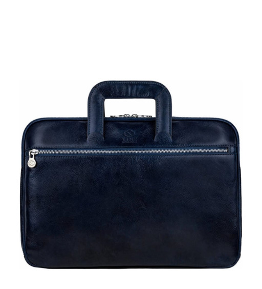 Шкіряна сумка-портфель для ноутбука - Brave New World - синій колір - Time Resistance 5229901