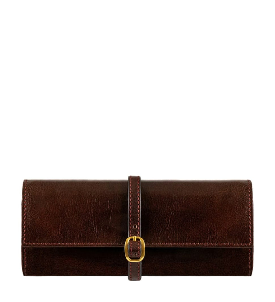 Womens Leather Jewelry Travel Case - Madame Bovary - Brown color - Time Resistance 5240601