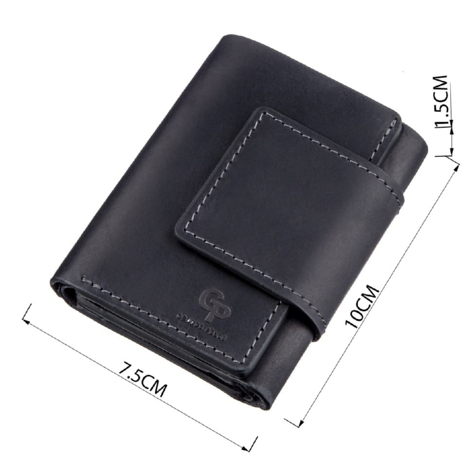 Добротне шкіряне портмоне з вінтажної шкіри в дві додавання Слава ЗСУ GRANDE PELLE 16734 Чорний