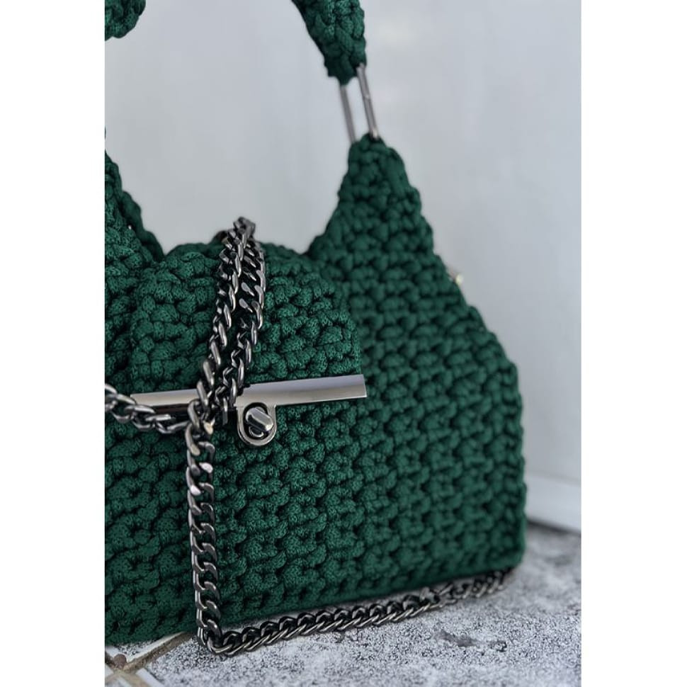Женская зеленая плетеная сумка Доминика Lonska bags
