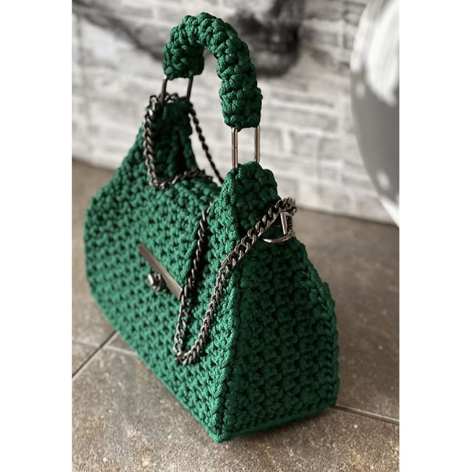 Женская зеленая плетеная сумка Доминика Lonska bags
