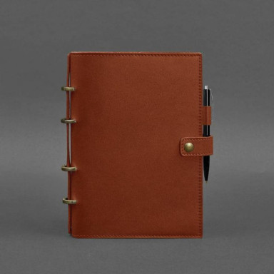 Leather notebook with a dated block (Softbook) 9.1 light brown