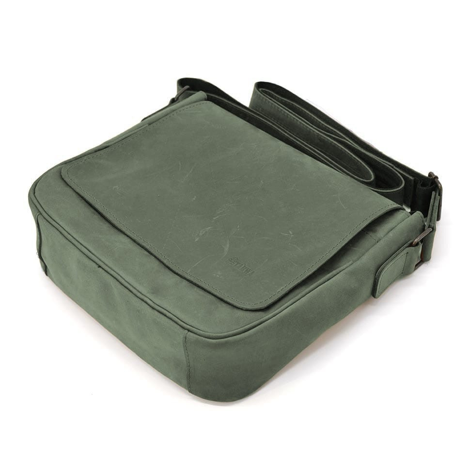 Чоловіча шкіряна сумка через плече RE-0002-3md TARWA зелена