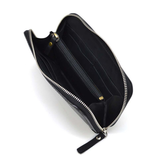 Чоловічий шкіряний гаманець на блискавці TARWA RA-711-3md чорний