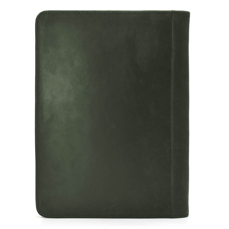Leather folder for business documents A4+, organizer TARWA RE-1294-4lx green