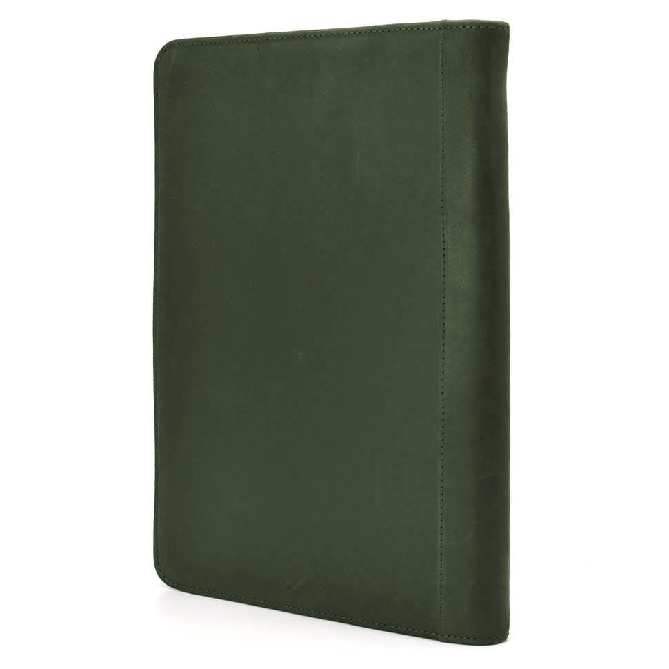 Leather folder for business documents A4+, organizer TARWA RE-1294-4lx green