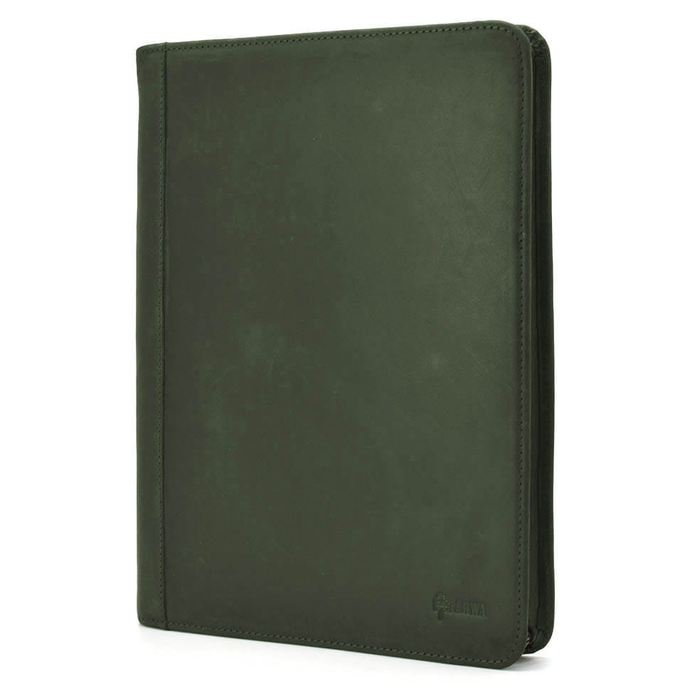 Leather folder for business documents A4+, organizer TARWA RE-1294-4lx green