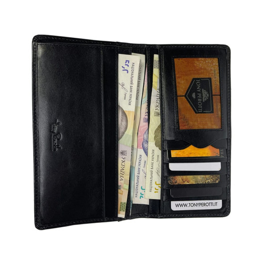Шкіряне портмоне Italico 1696 nero чорний