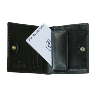Leather wallet Viasorte 1165 nero black
