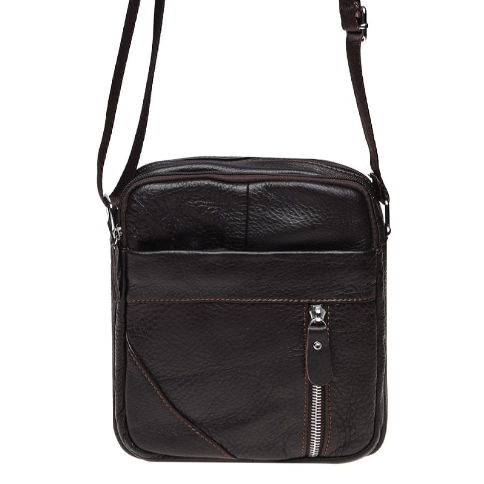 Чоловіча шкіряна сумка через плече Borsa Leather K11027-d.brown