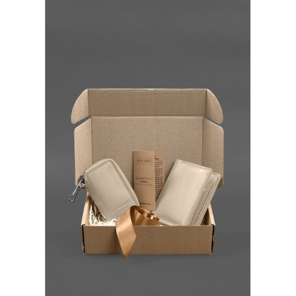 Набір шкіряних аксесуарів AUTO 2.0 Світло-бежевий