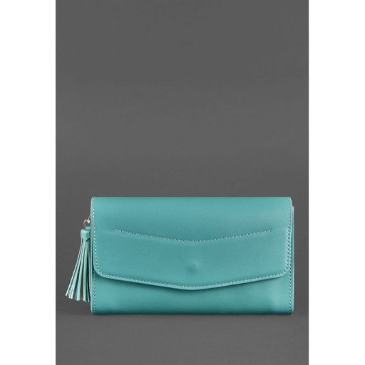 Шкіряна жіноча сумка Еліс бірюзова