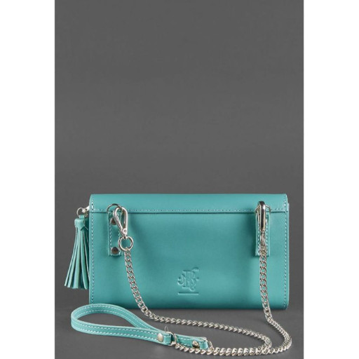 Шкіряна жіноча сумка Еліс бірюзова