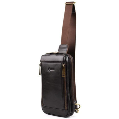 Mens business sling bag, business style TARWA GC-1536-4lx brown