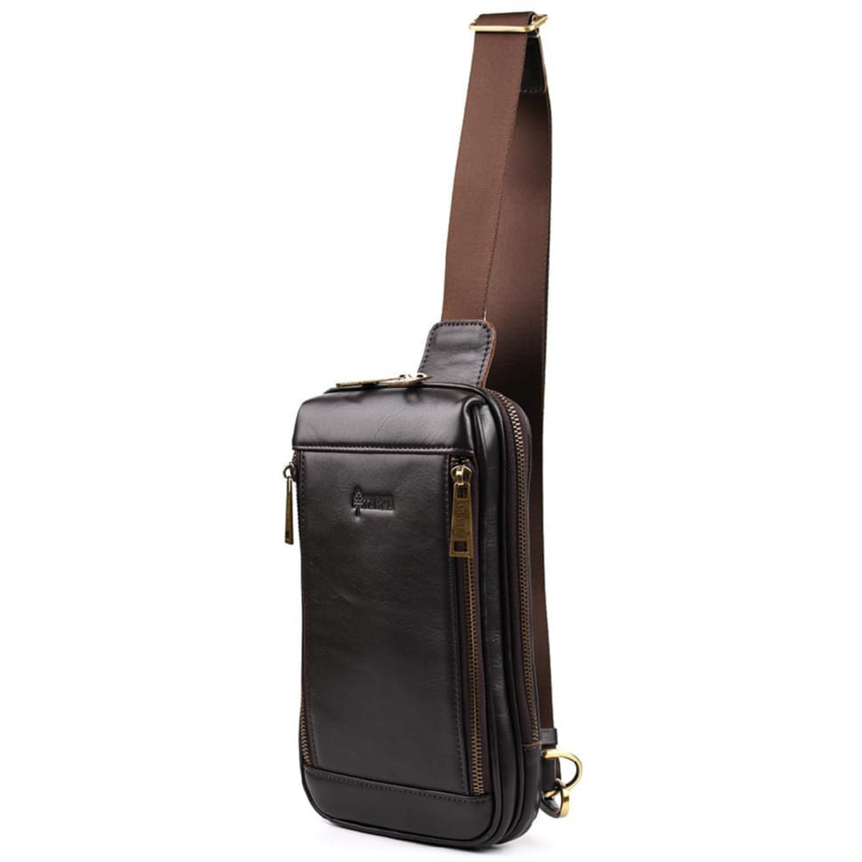 Mens business sling bag, business style TARWA GC-1536-4lx brown