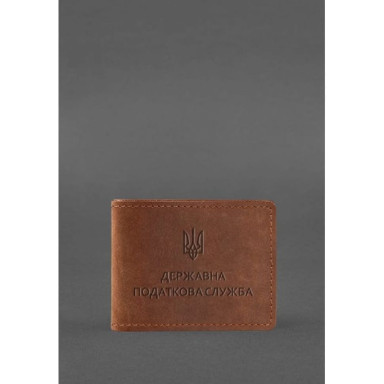 Leather cover for the ID of the State Tax Service light brown Crazy Horse