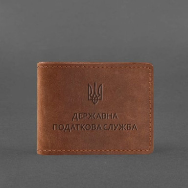 Leather cover for the ID of the State Tax Service light brown Crazy Horse