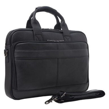 М'який портфель шкіряний BUFFALO BAGS M8841A чорний