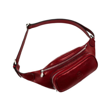 Leather Sling Bag Belly Bag - Independent People - Red Time Resistance 5231701