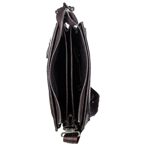 Барсетка м'яка шкіряна DESISAN 1357-19 коричневий кроко