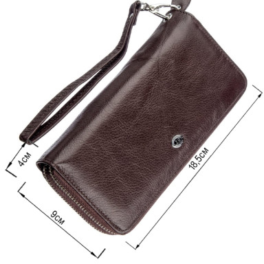 Женский клатч с ремешком на запястье ST Leather 18867 Коричневый