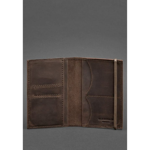 Шкіряна обкладинка для паспорта 2.0 темно-коричнева