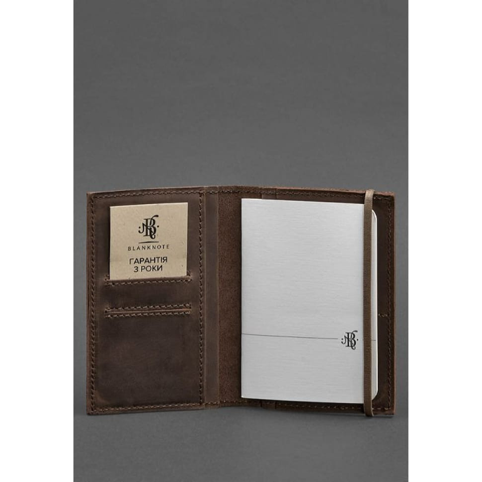 Шкіряна обкладинка для паспорта 2.0 темно-коричнева