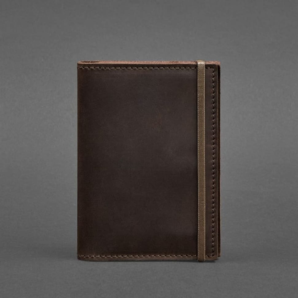 Шкіряна обкладинка для паспорта 2.0 темно-коричнева