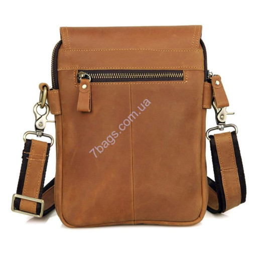 Лаконічна і практична сумка-планшет з натуральної телячої шкіри рудувато-коричневого кольору