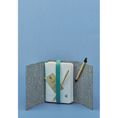 Felt women's notebook (Soft-beech) 1.0 with turquoise leather inserts