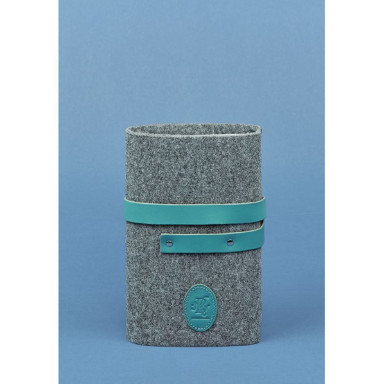 Felt women's notebook (Soft-beech) 1.0 with turquoise leather inserts