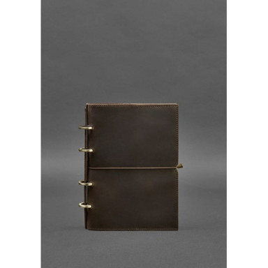 Leather notebook on rings (soft beech) 9.0 in a soft brown cover