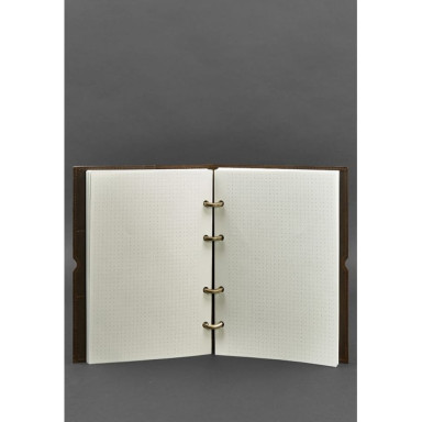 Leather notebook on rings (soft beech) 9.0 in a soft brown cover