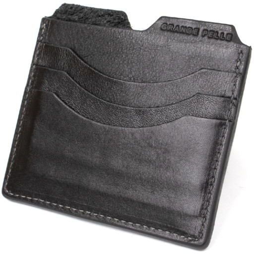 Шкіряний картхолдер GRANDE PELLE 11502 Чорний